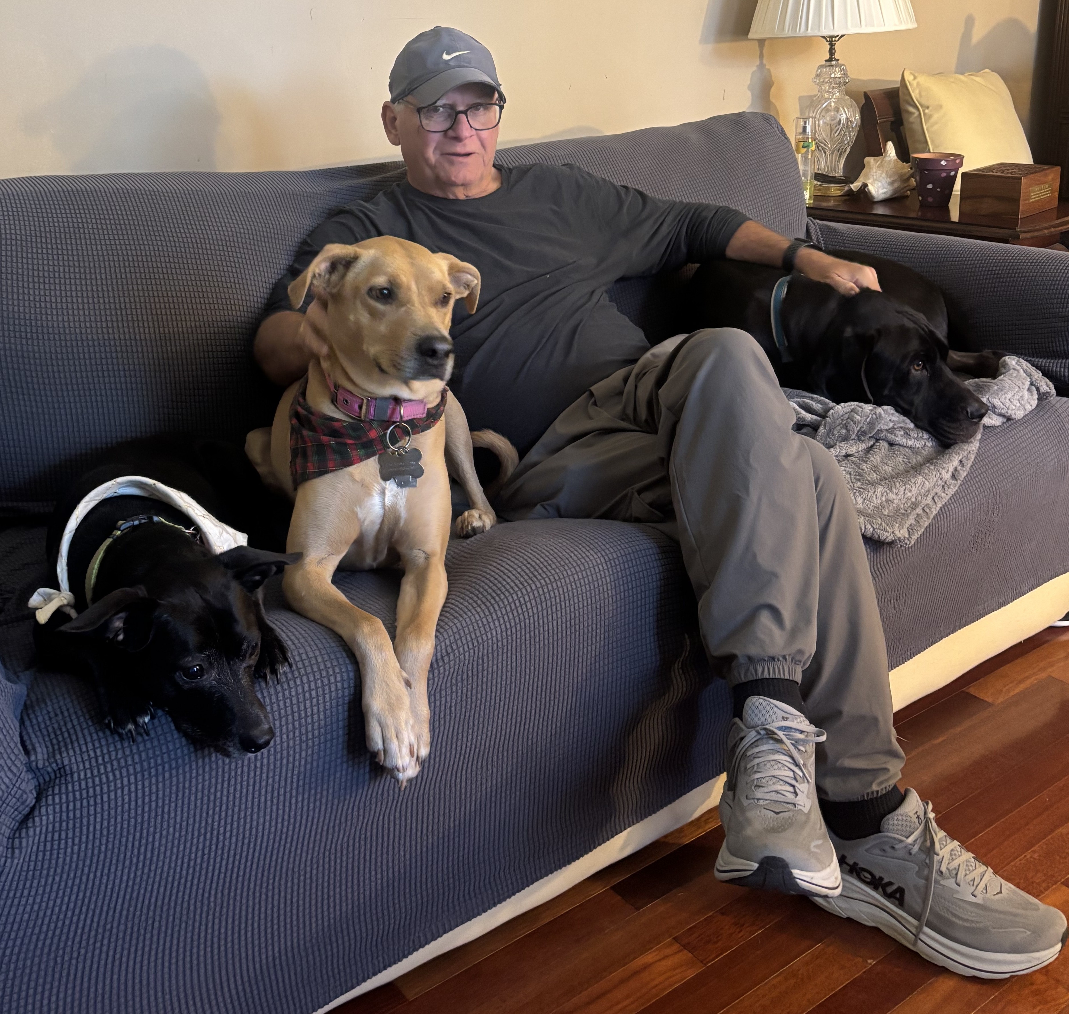 Rick Kiser with his dogs